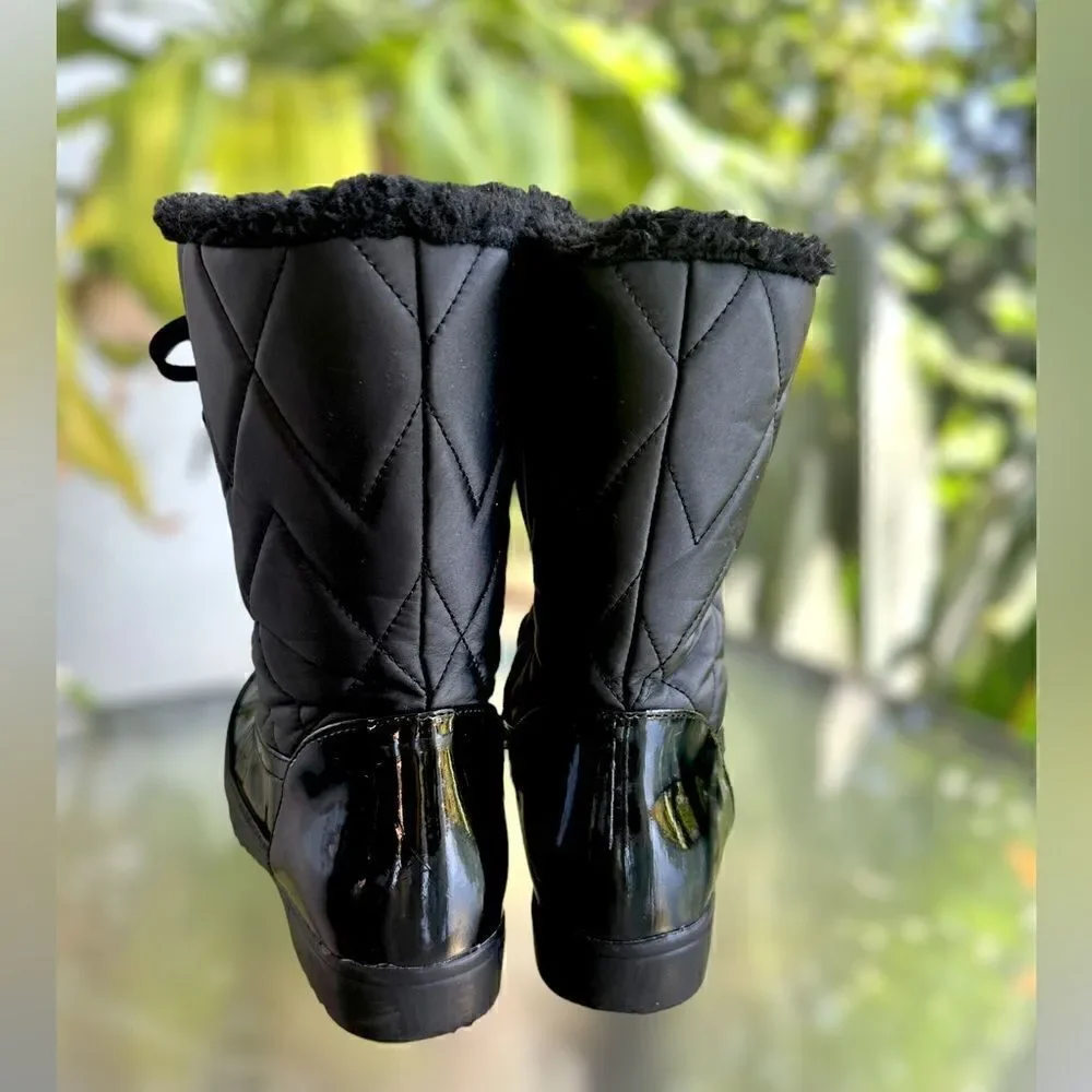TOTES➕Quilted Fur Lined Water-Resistant Snow Rain Winter Boots Size 6